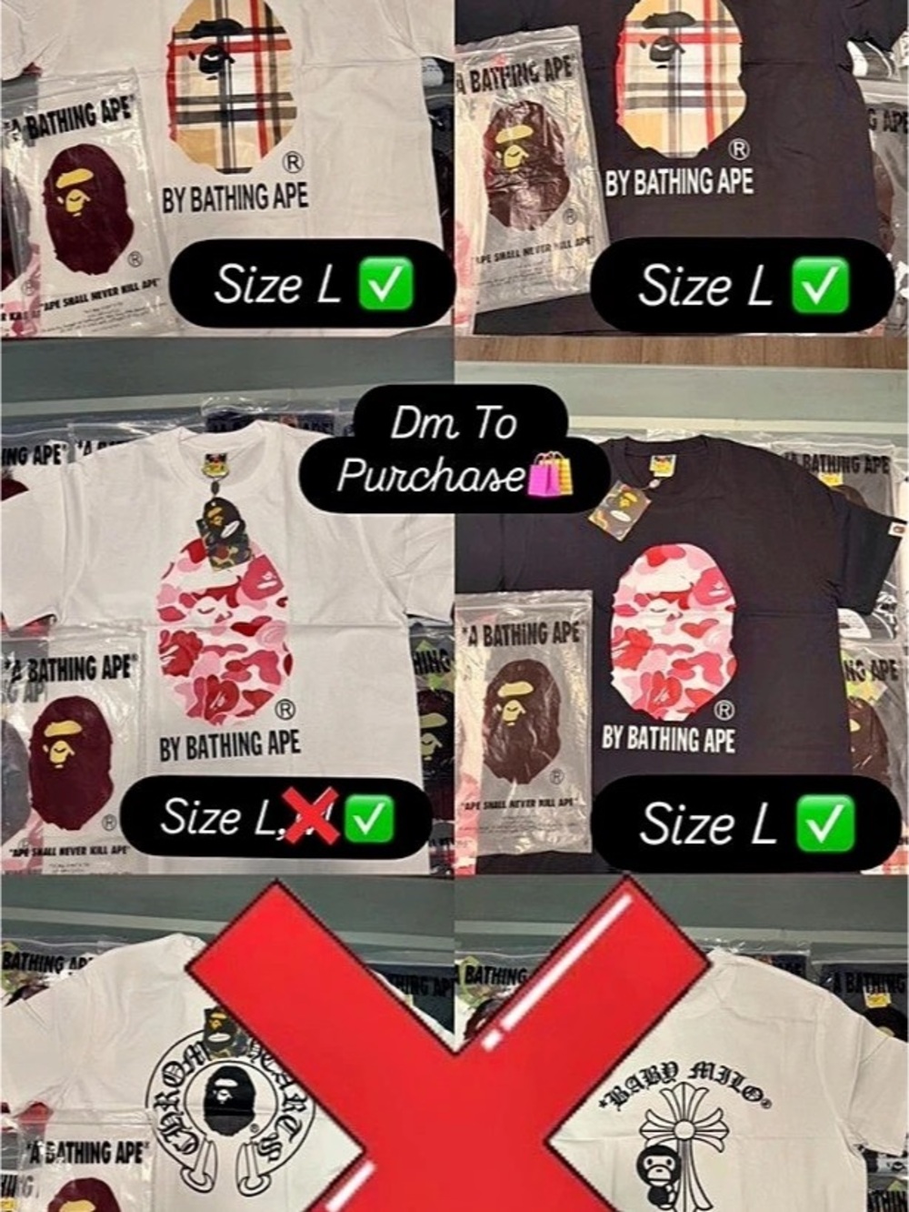 A Bathing Ape BAPE Check Camo By Bathing Ape Tee